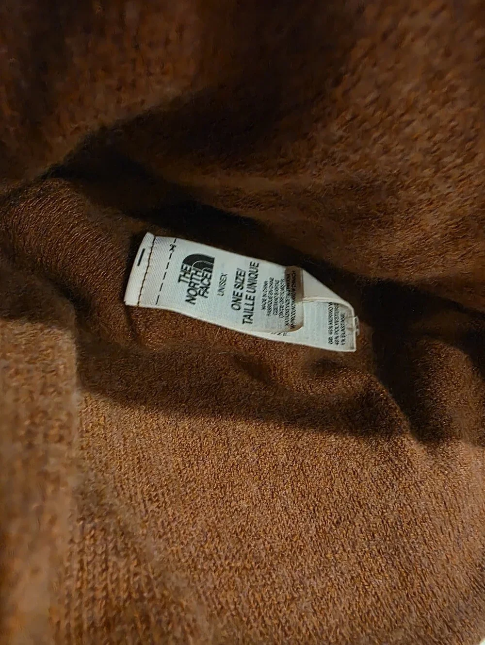 The North Face Rust Orange Knit Beanie with Subtle Logo